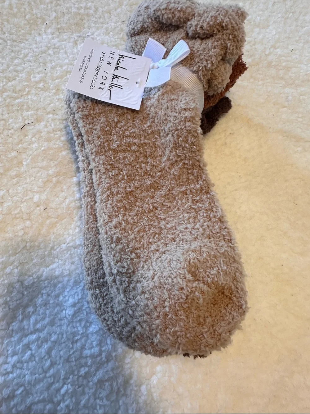 Nicole Miller Plush Slipper Socks